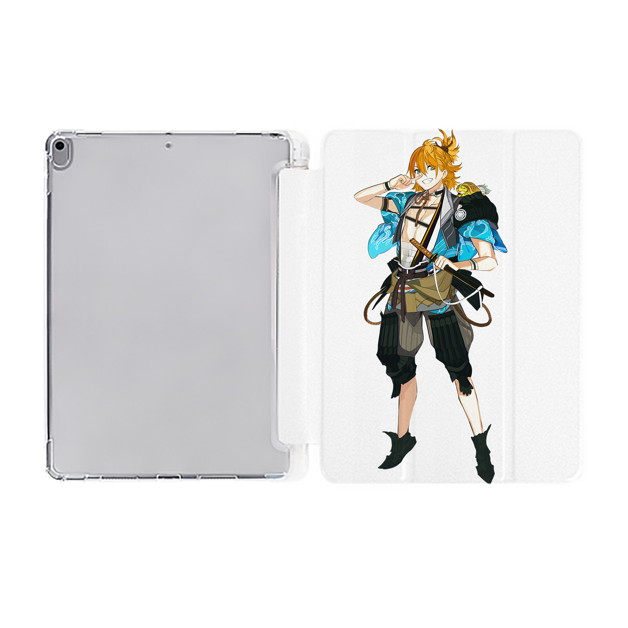 （画像用） 刀剣乱舞 Touken Ranbu IPad ケース ペン収納付き 三つ折りスタンド PUレザー×シリコン 対応機種9.5/10.5/10.9インチ